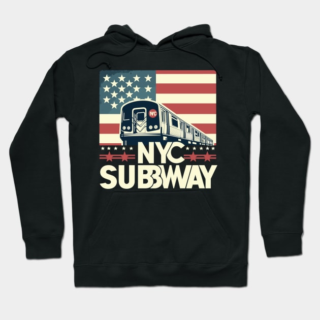 NYC Subway Hoodie by Vehicles-Art